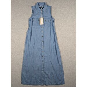 Tommy Bahama Women Dess XS‎ NWT Chambray Shirt Dress Sleeveless Button Up